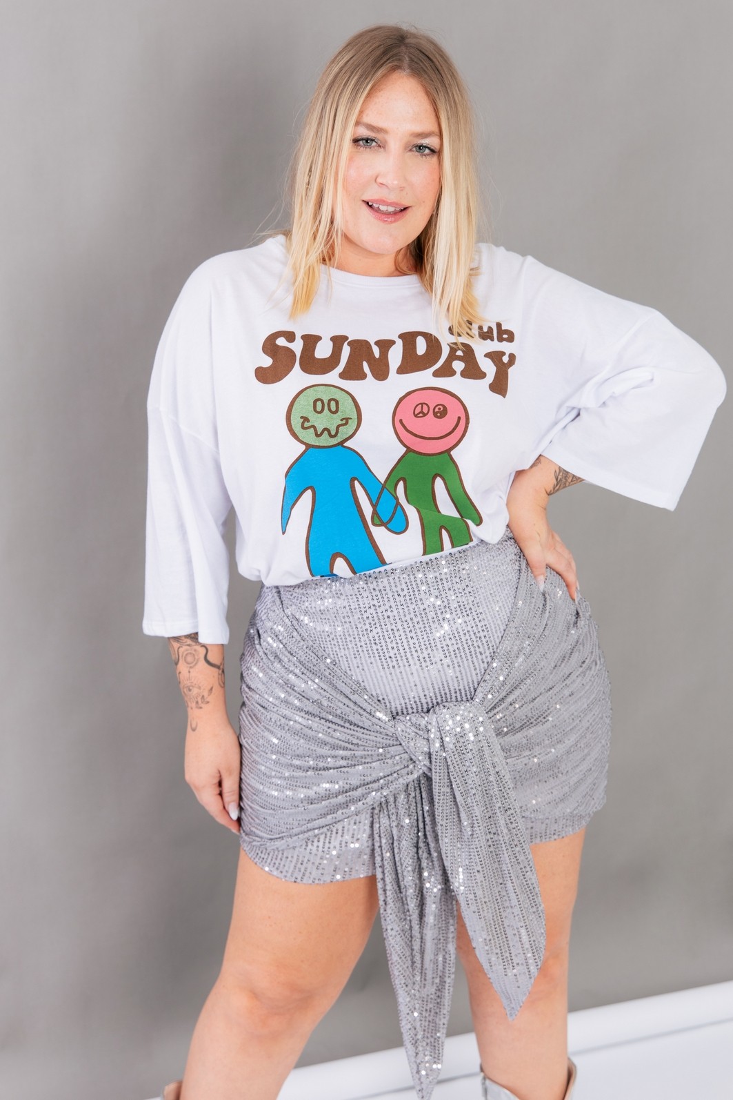 CAMISETA T-SHIRT OVERSIZED BRANCA SUNDAY