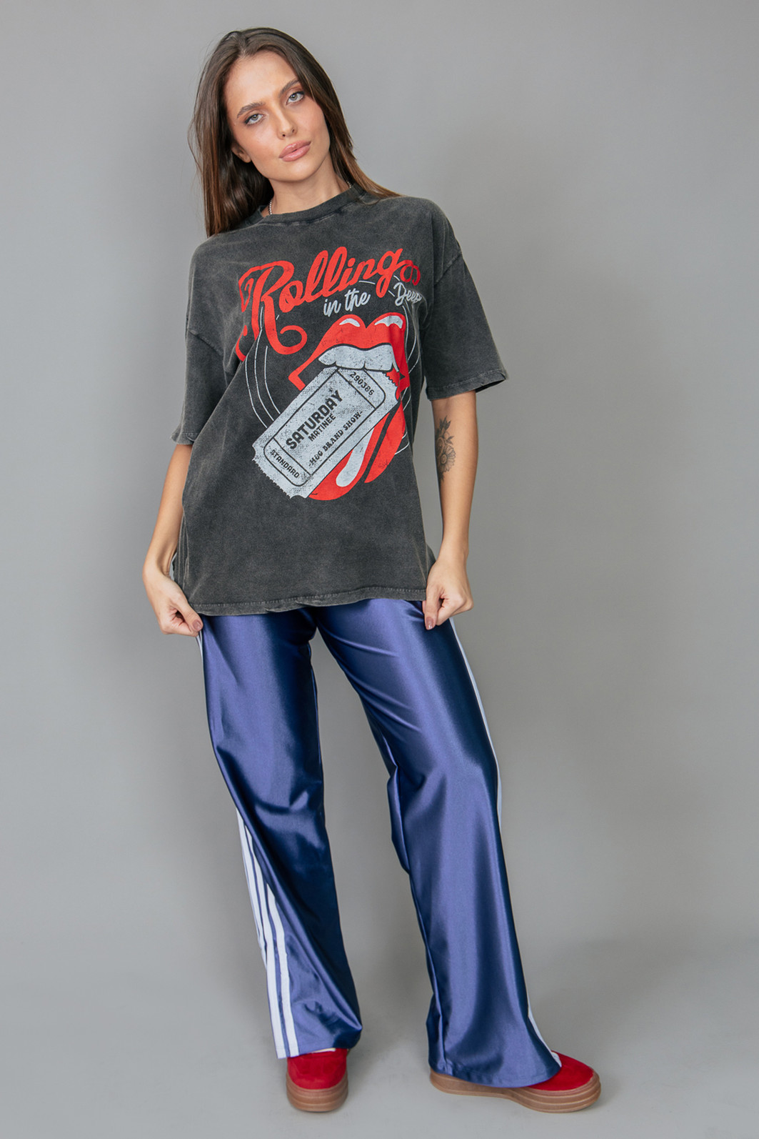 CAMISETA T-SHIRT VINTAGE MARMORIZADA ROLLING CAMISETA T-SHIRT VINTAGE MARMORIZADA ROLLING