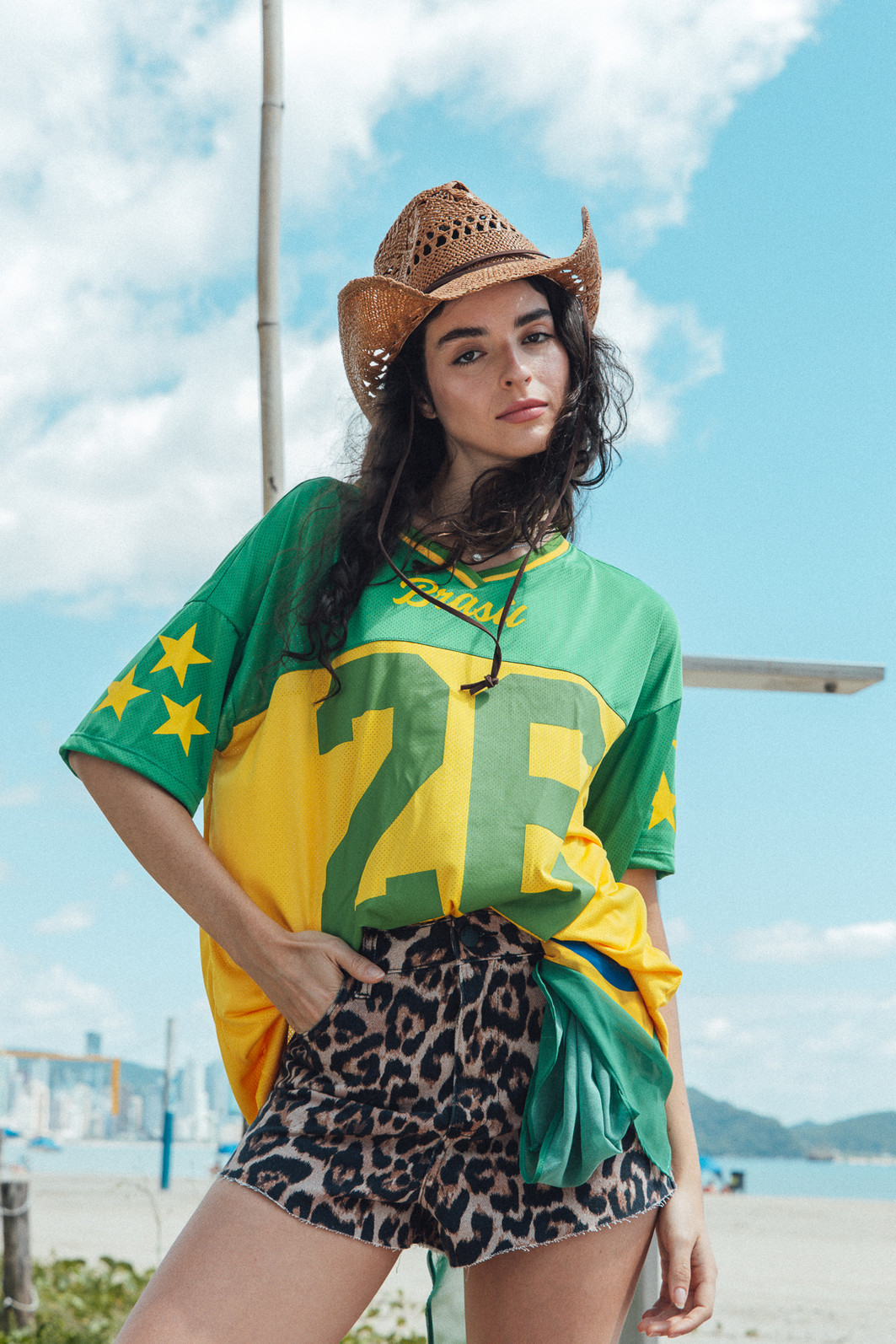 CAMISETA T-SHIRT ESPORTIVA BRASIL DECOTE V