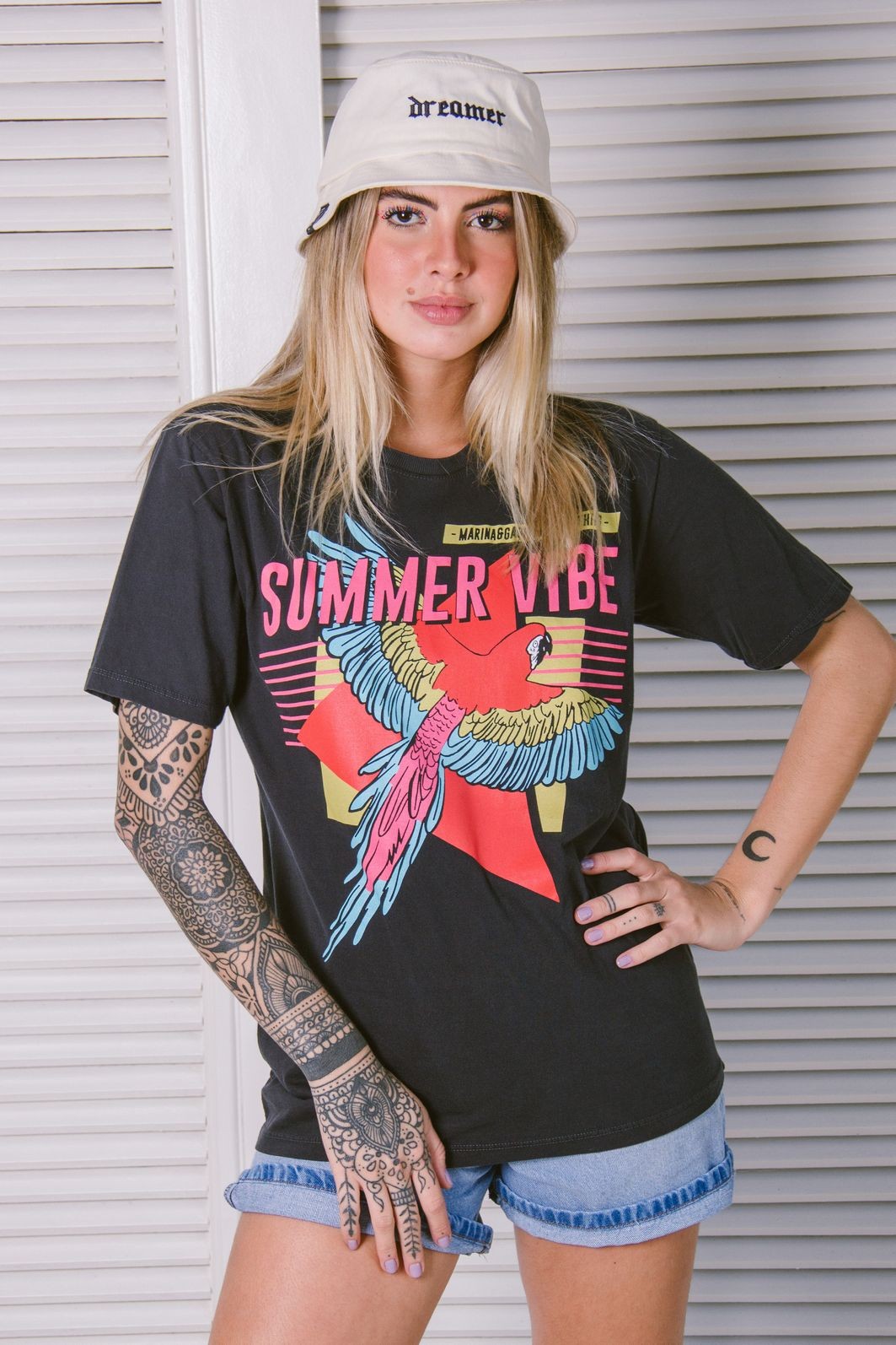 T-shirt com Amarração Summer Vibe - Vendaecia