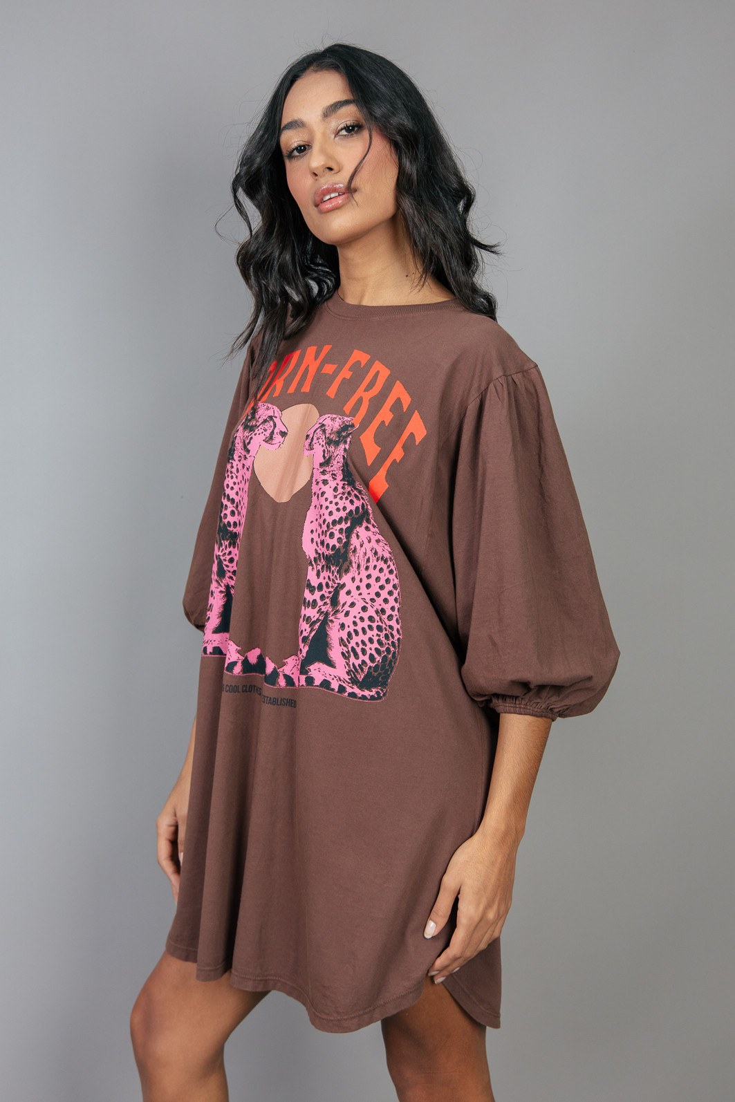 VESTIDO AMPLO COM MANGA BUFANTE BORN FREE