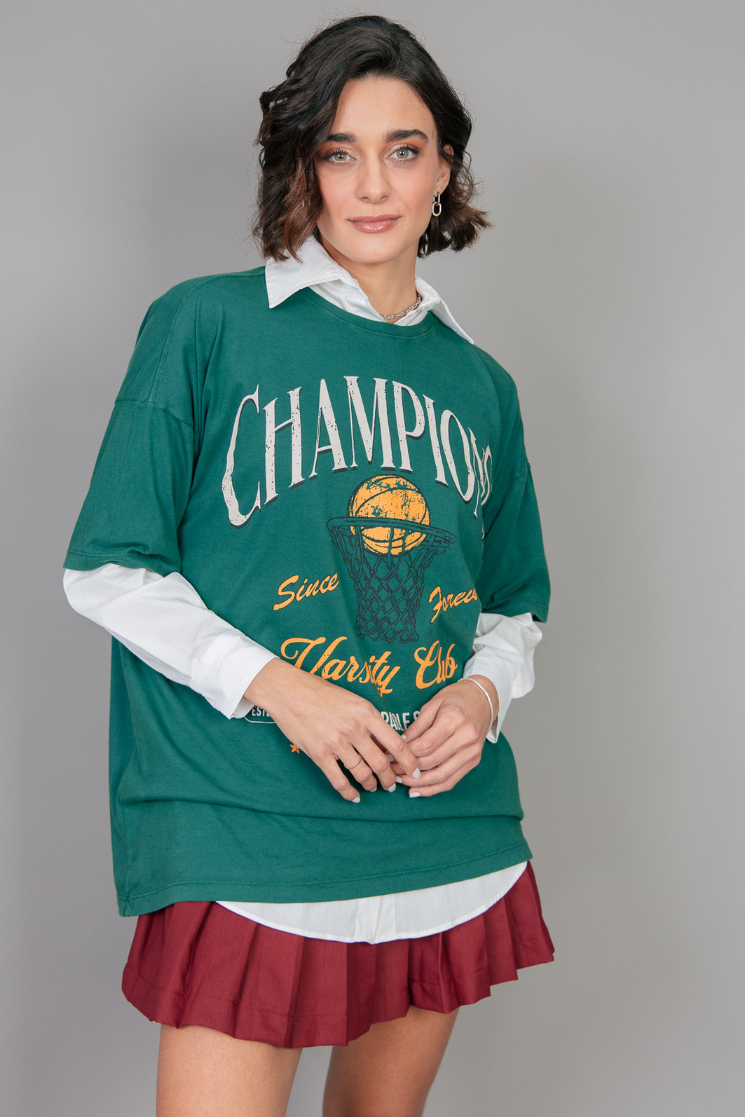 CAMISETA T-SHIRT OVERSIZED VERDE CHAMPIONS CAMISETA T-SHIRT OVERSIZED VERDE CHAMPIONS