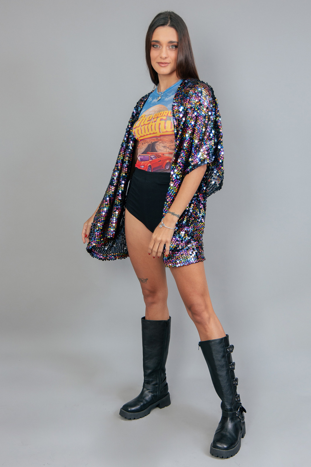 KIMONO DE PAETÊ MULTICOLOR KIMONO DE PAETÊ MULTICOLOR