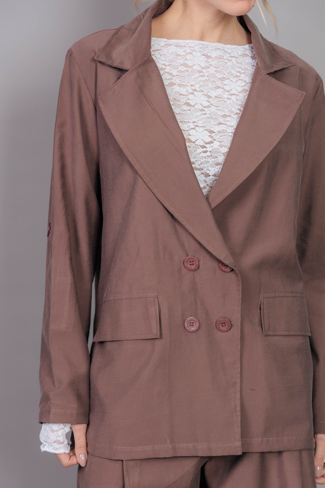 BLAZER OVERSIZED DE ALFAIATARIA MARROM BLAZER OVERSIZED DE ALFAIATARIA MARROM