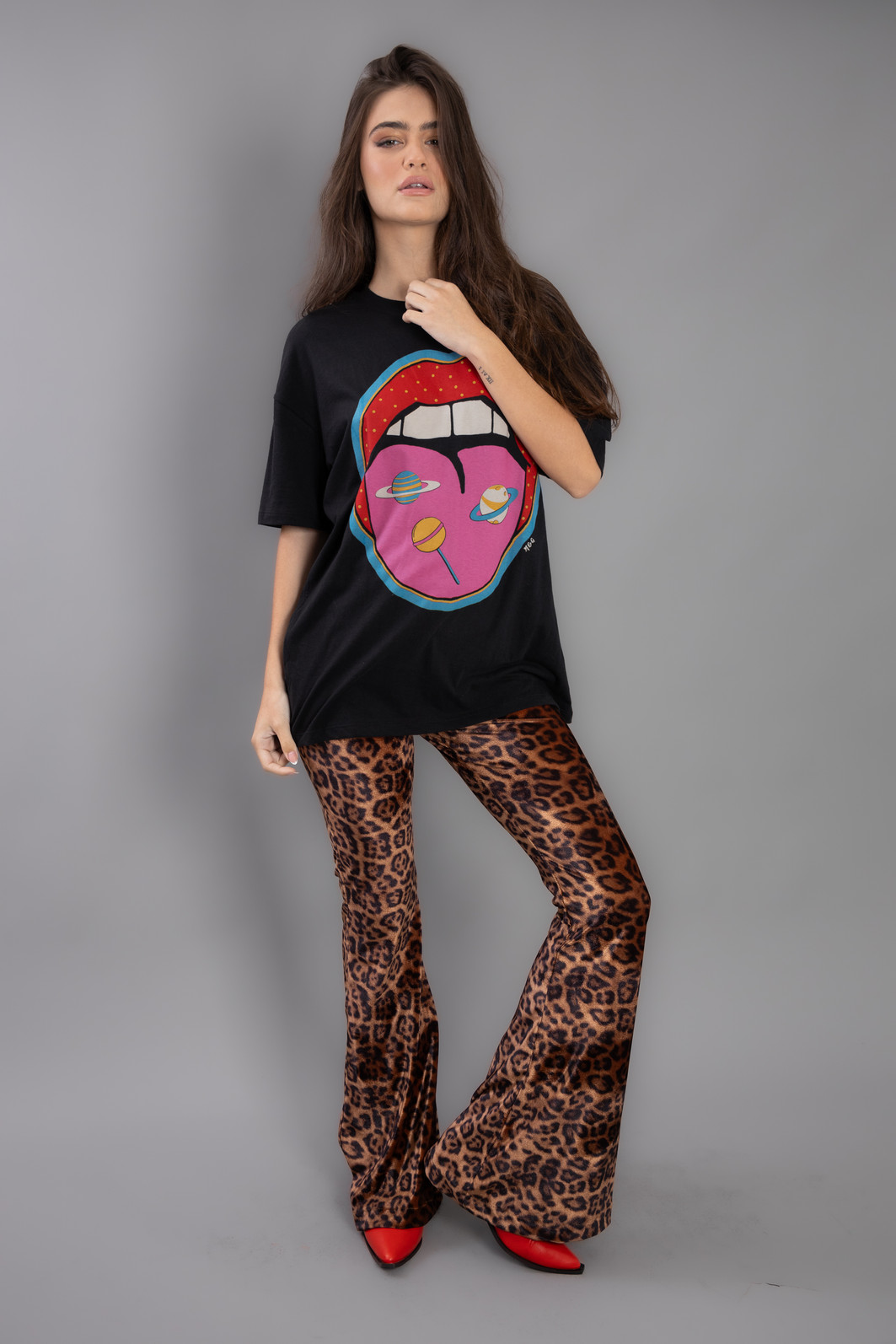 CAMISETA T-SHIRT VINTAGE PRETA LOLLIPOP