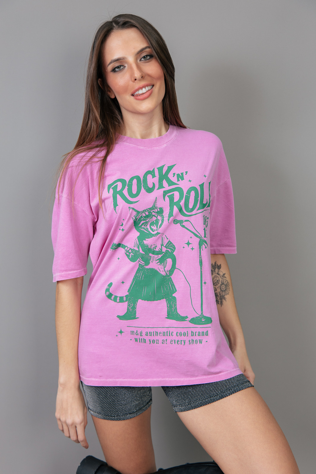 T-SHIRT VINTAGE ROSA ROCK'N'ROLL