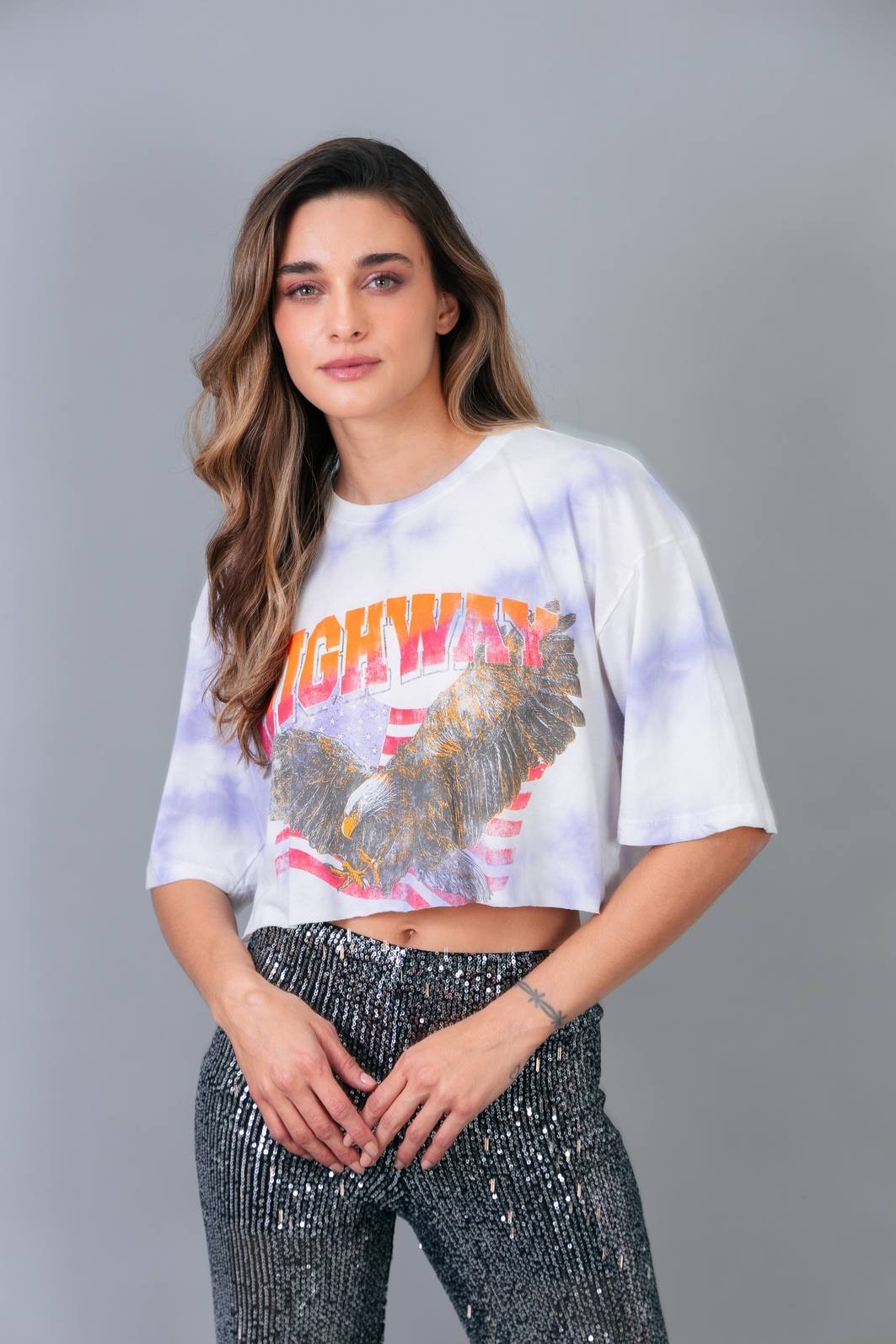 CROPPED TIE DYE LILÁS HIGHWAY Marina&Gabriella - Roupas Femininas