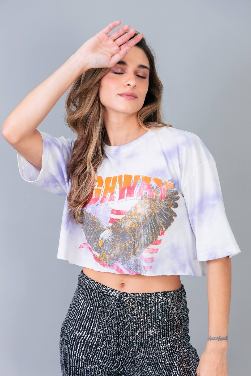 CROPPED TIE DYE LILÁS HIGHWAY Marina&Gabriella - Roupas Femininas