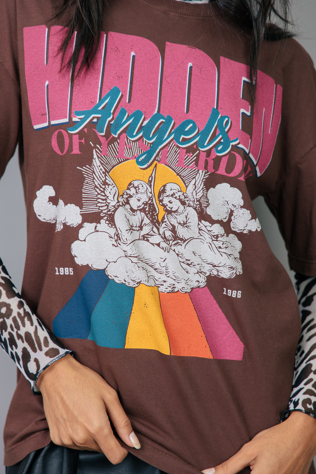 CAMISETA T-SHIRT VINTAGE MARROM HIDDEN