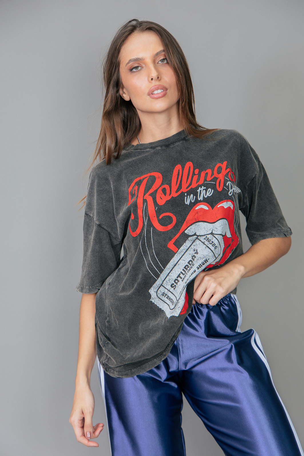 CAMISETA T-SHIRT VINTAGE MARMORIZADA ROLLING CAMISETA T-SHIRT VINTAGE MARMORIZADA ROLLING