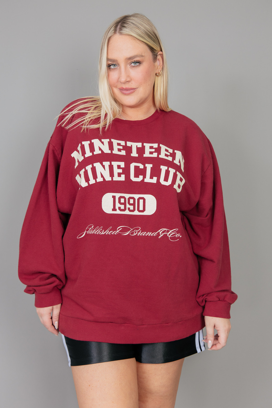 CASACO OVERSIZED DE MOLETOM BORGONHA NINETEEN