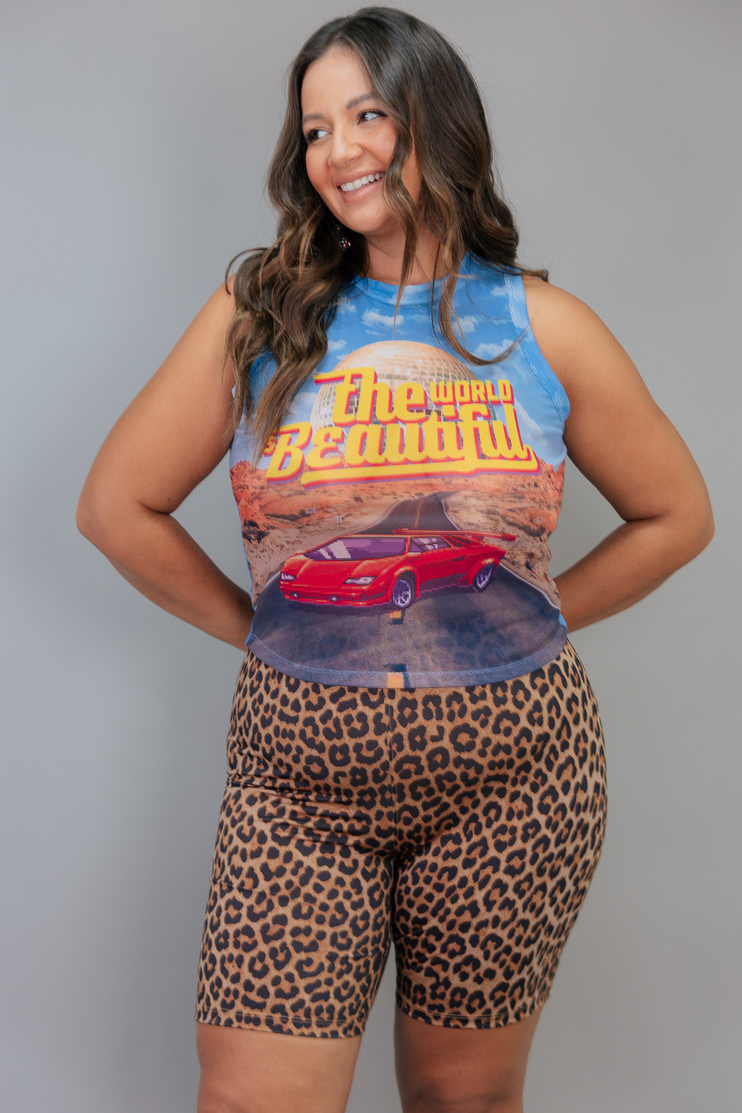 BLUSA REGATA DE TULE ESTAMPADA THE WORLD