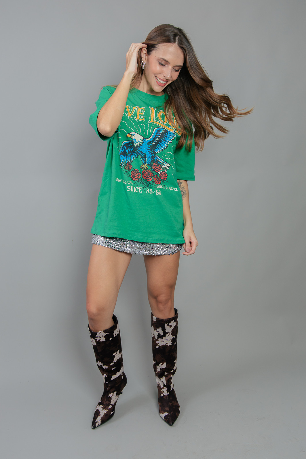 CAMISETA T-SHIRT VINTAGE VERDE LIVE LOUD
