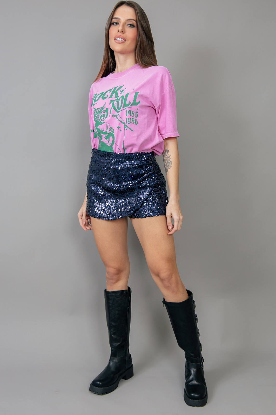 T-SHIRT VINTAGE ROSA ROCK'N'ROLL