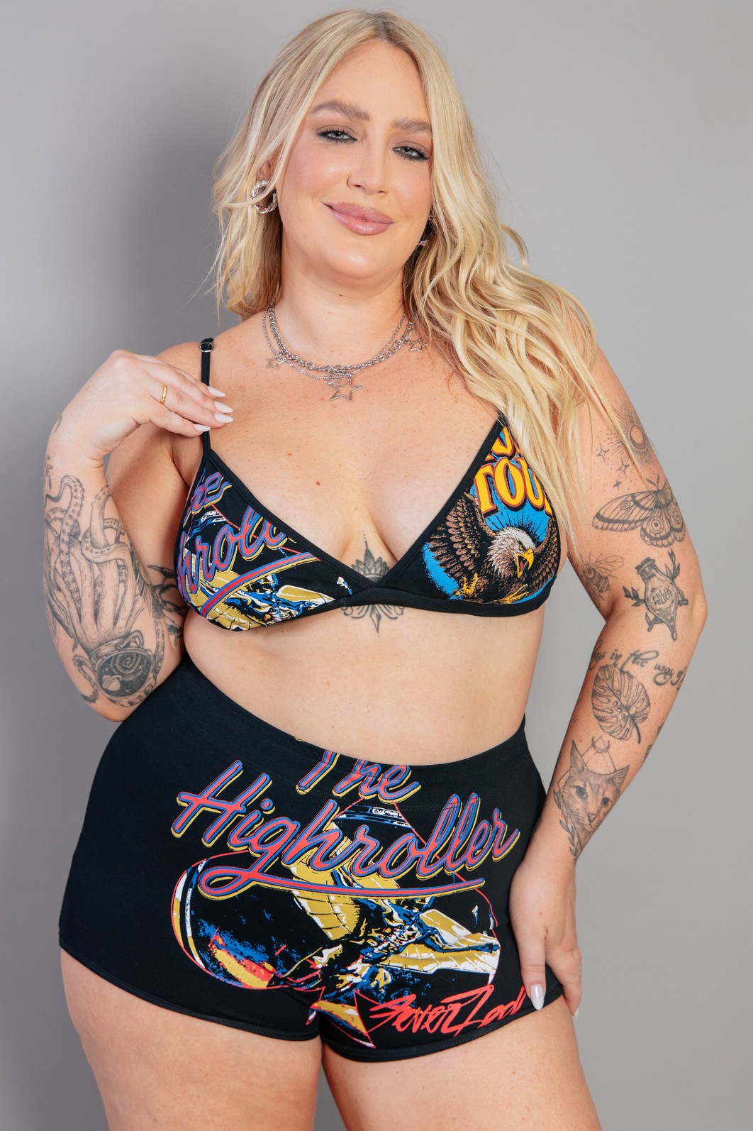 SHORT HOT PANT DE COTTON PRETO HIGHROLLER
