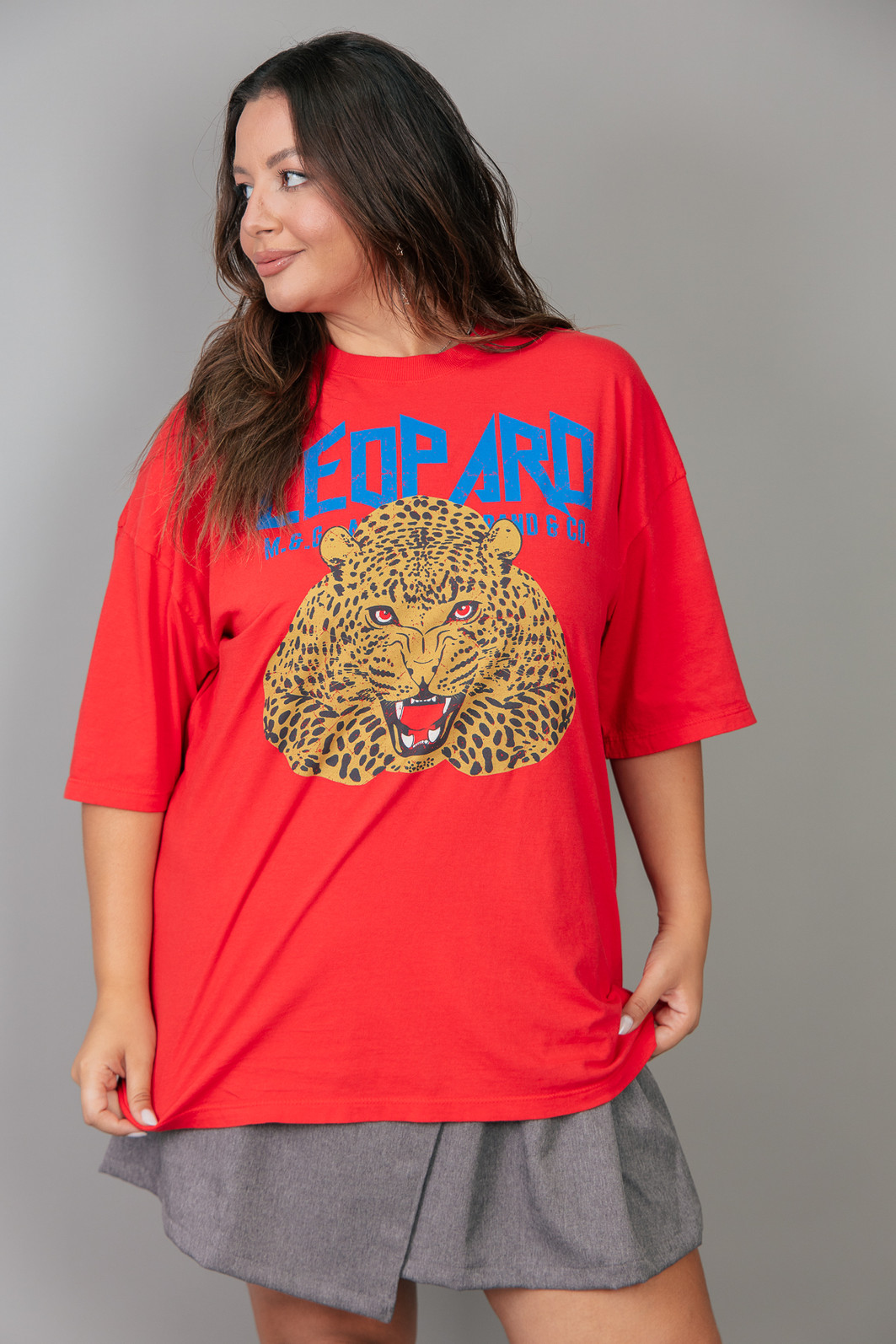 CAMISETA T-SHIRT VINTAGE VERMELHA LEOPARD CAMISETA T-SHIRT VINTAGE VERMELHA LEOPARD