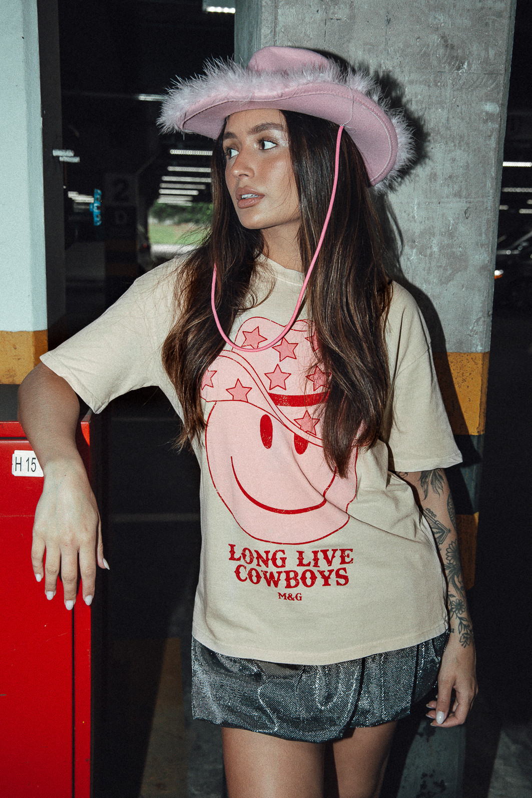 CAMISETA T-SHIRT VINTAGE BEGE COWBOYS SMILE