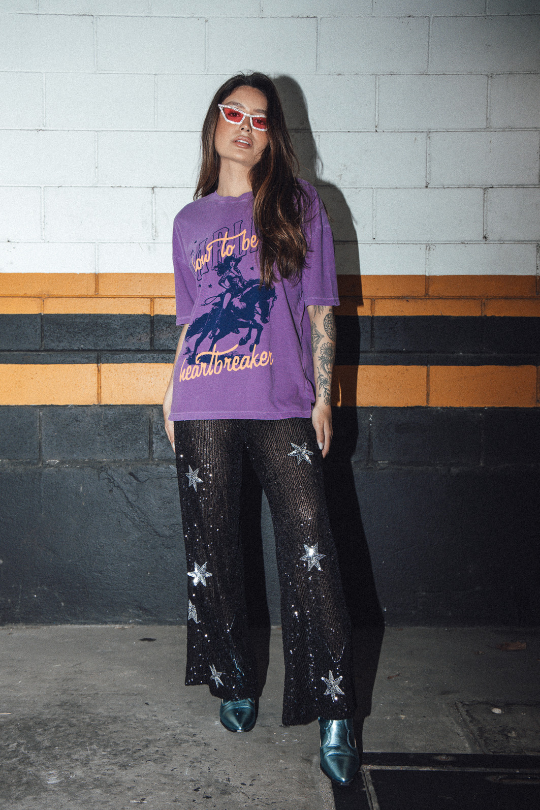 CAMISETA T-SHIRT VINTAGE ROXA DARLING