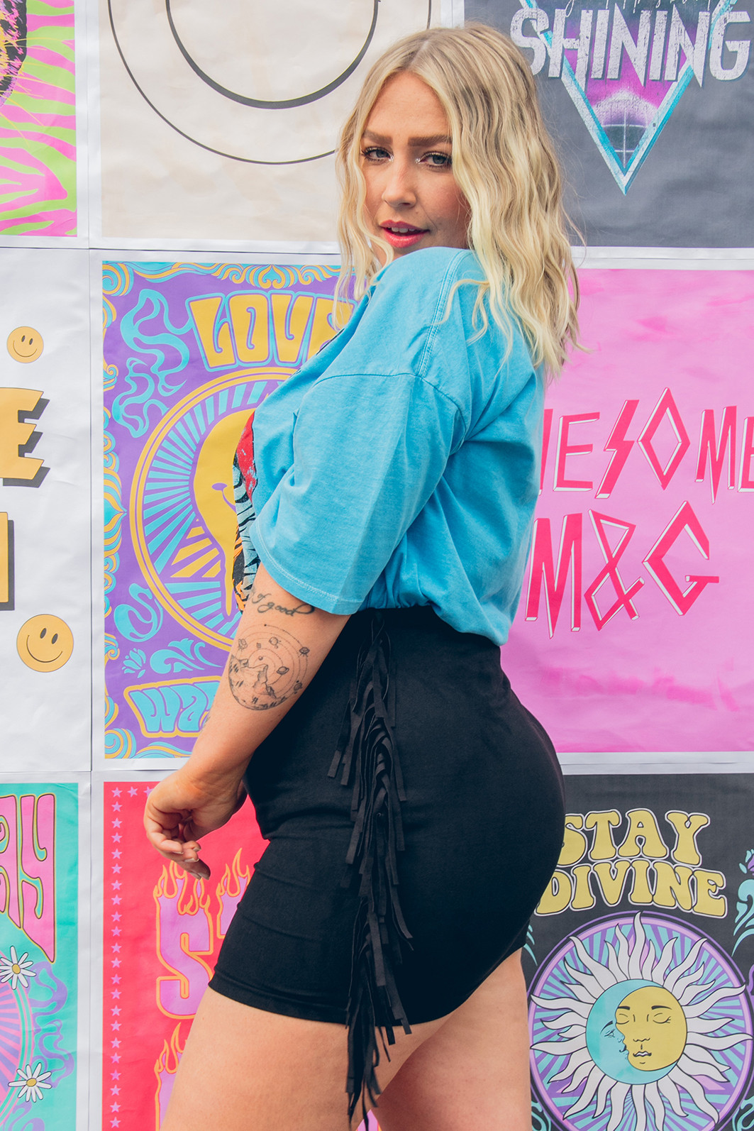 T-SHIRT VINTAGE AZUL AWESOME