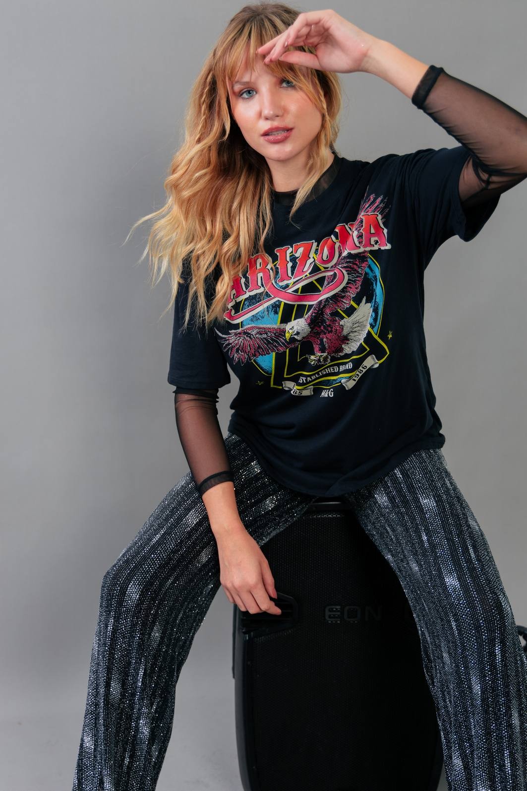 CAMISETA T-SHIRT VINTAGE PRETA ARIZONA