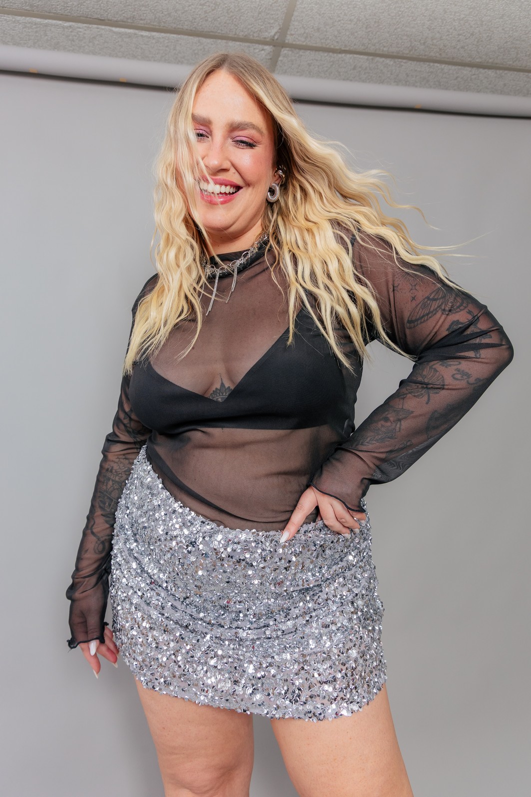 BLUSA MANGA LONGA SEGUNDA PELE DE TULE PRETO BLUSA MANGA LONGA SEGUNDA PELE DE TULE PRETO