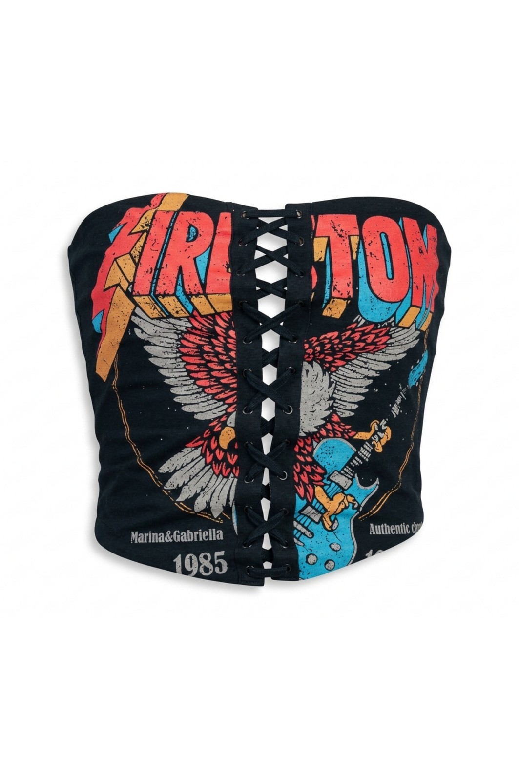 TOP CROPPED COM AMARRAÇÃO FRENTE PRETO FIRESTORM
