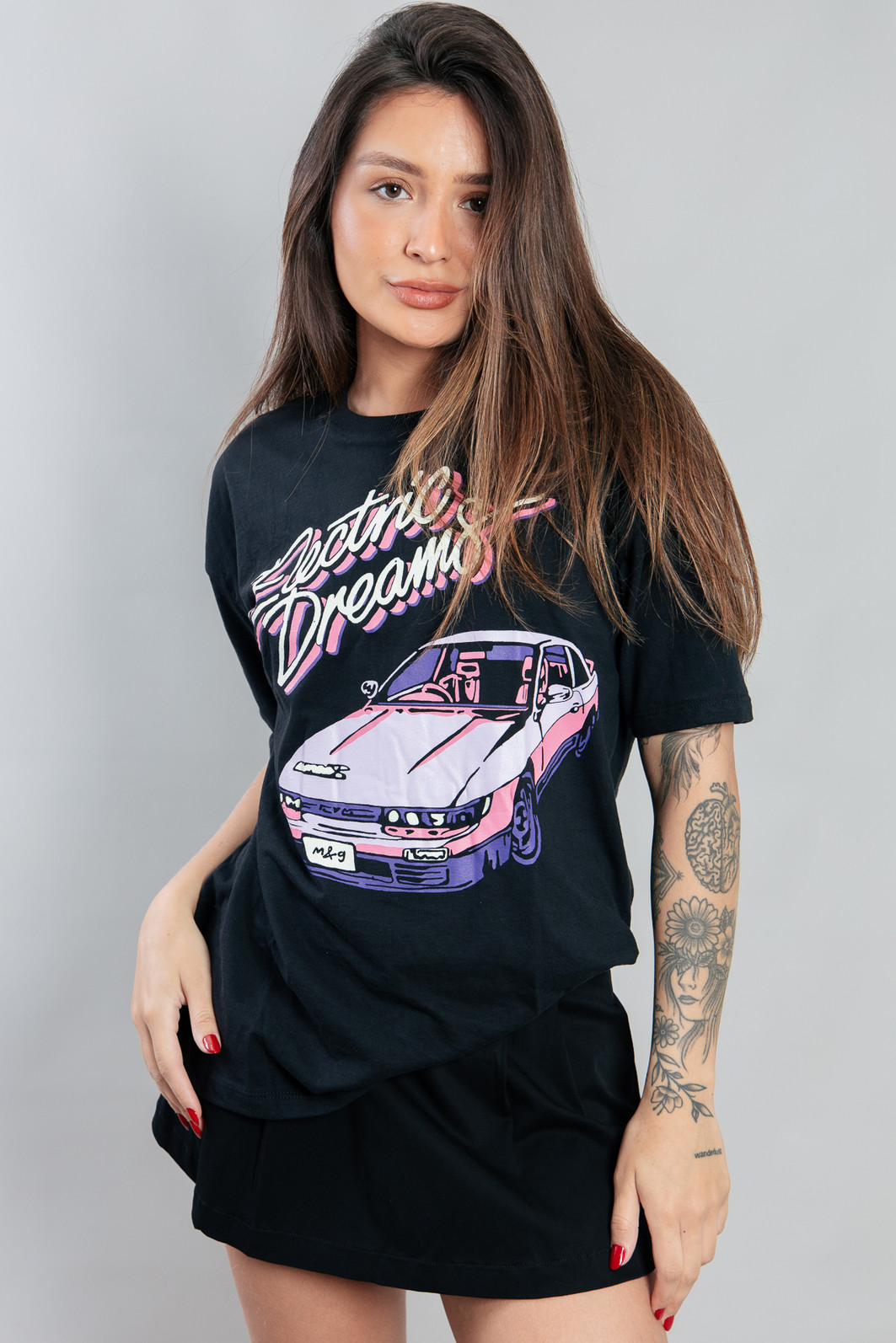 CAMISETA T-SHIRT VINTAGE PRETA ELECTRIC DREAMS