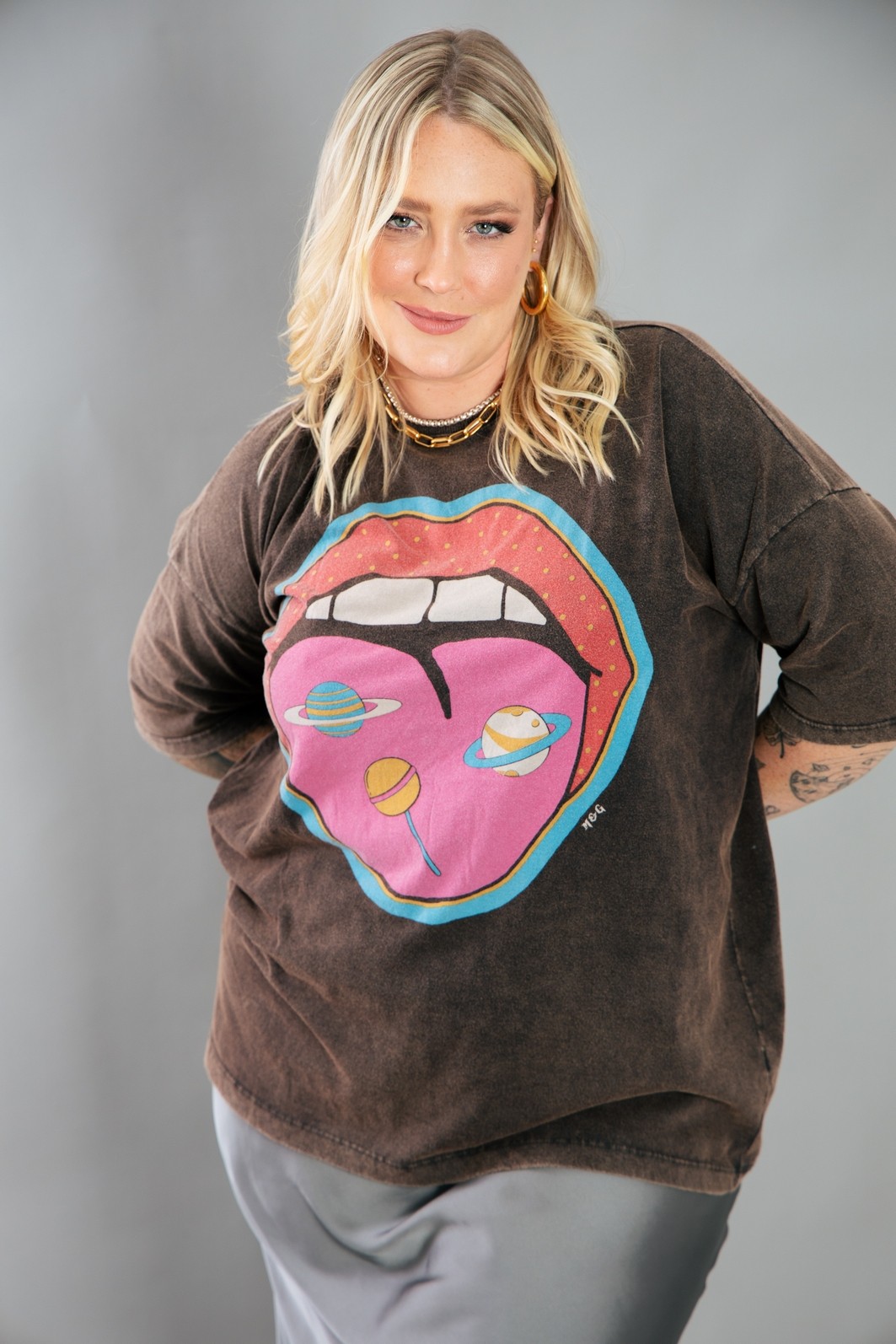 CAMISETA T-SHIRT OVERSIZED MARMORIZADA LOLLIPOP CAMISETA T-SHIRT OVERSIZED MARMORIZADA LOLLIPOP