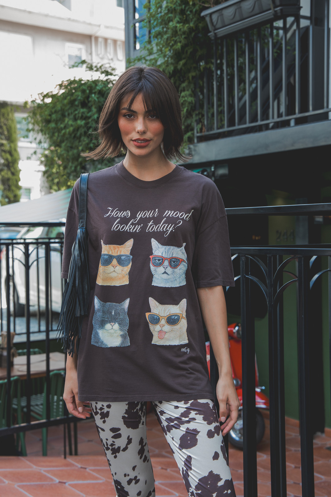 CAMISETA T-SHIRT VINTAGE MARROM MOOD