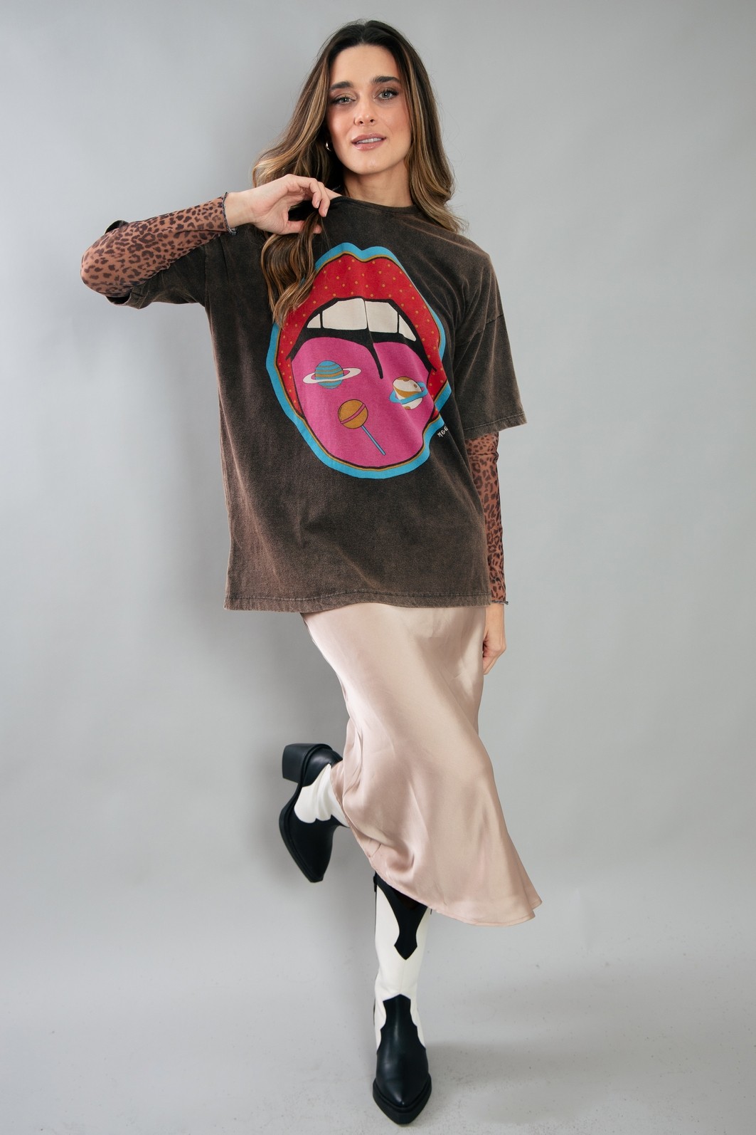CAMISETA T-SHIRT OVERSIZED MARMORIZADA LOLLIPOP CAMISETA T-SHIRT OVERSIZED MARMORIZADA LOLLIPOP