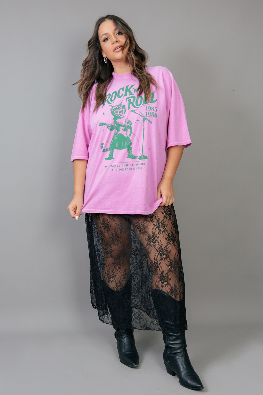 T-SHIRT VINTAGE ROSA ROCK'N'ROLL