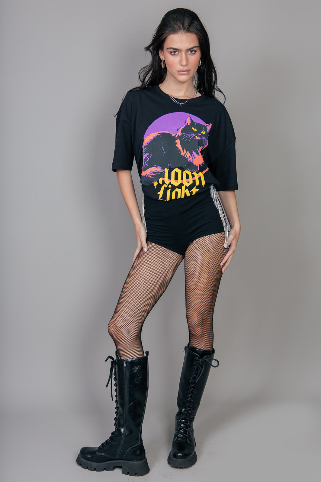 CAMISETA T-SHIRT VINTAGE PRETA MOON LIGHT CAMISETA T-SHIRT VINTAGE PRETA MOON LIGHT