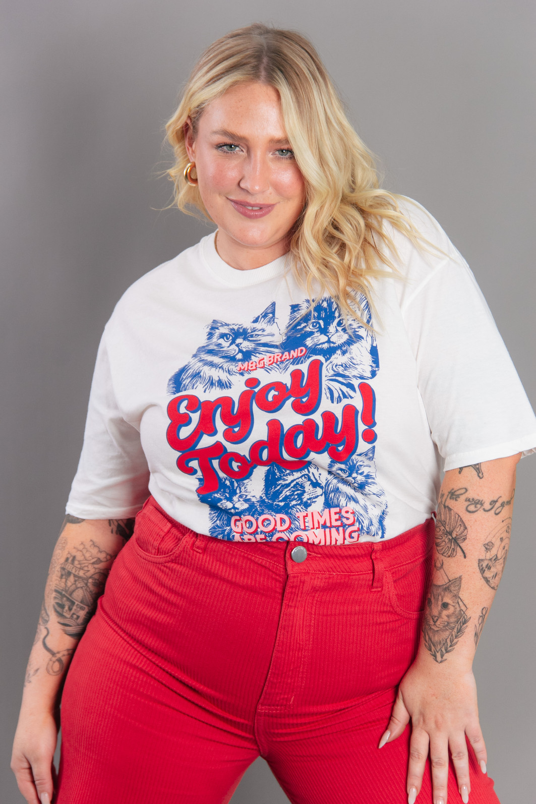 CAMISETA T-SHIRT VINTAGE OFF WHITE ENJOY TODAY CAMISETA T-SHIRT VINTAGE OFF WHITE ENJOY TODAY