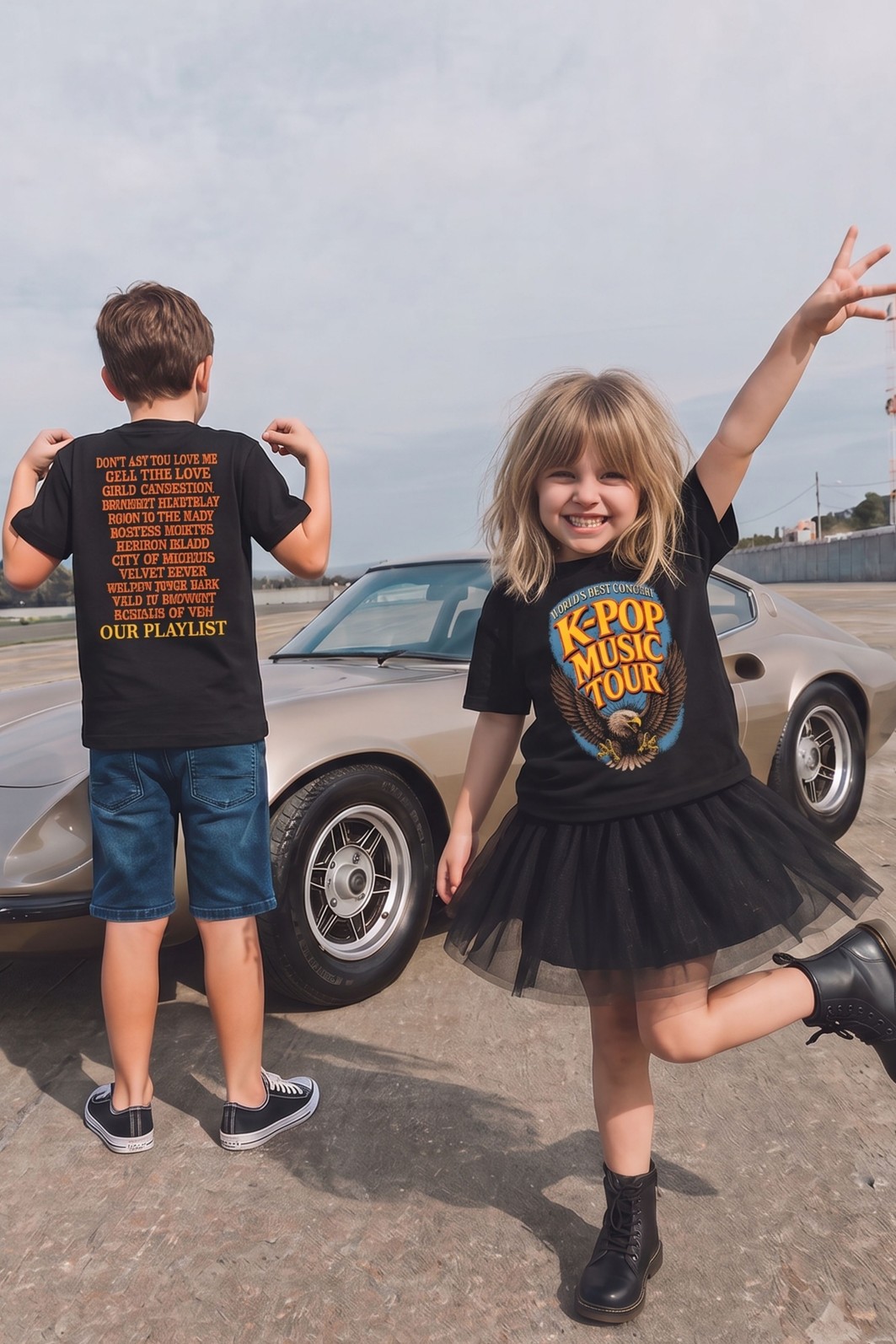 CAMISETA T-SHIRT INFANTIL PRETA K-POP CAMISETA T-SHIRT INFANTIL PRETA K-POP