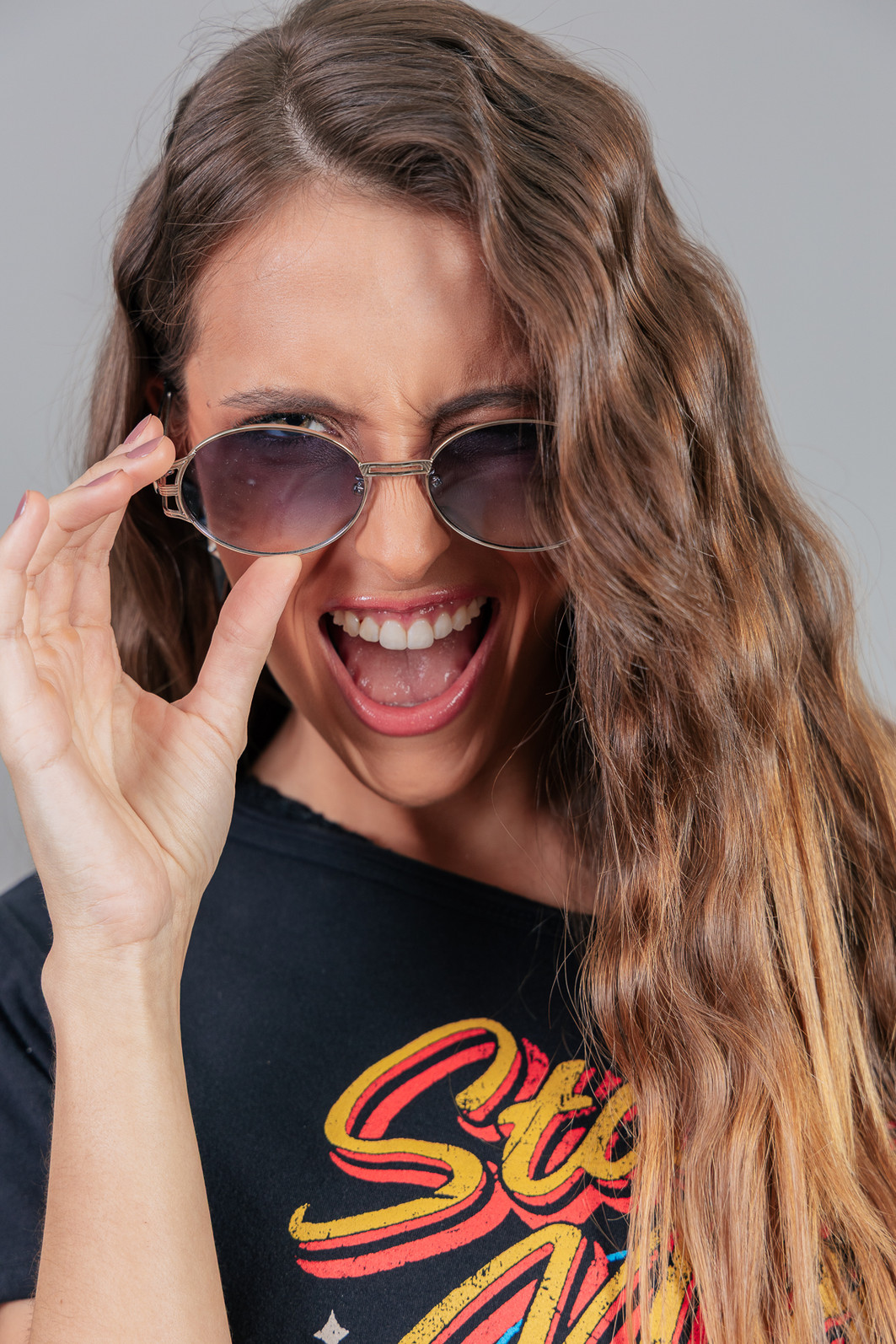 ÓCULOS METAL PRATEADO AVIADOR DEGRADÊ