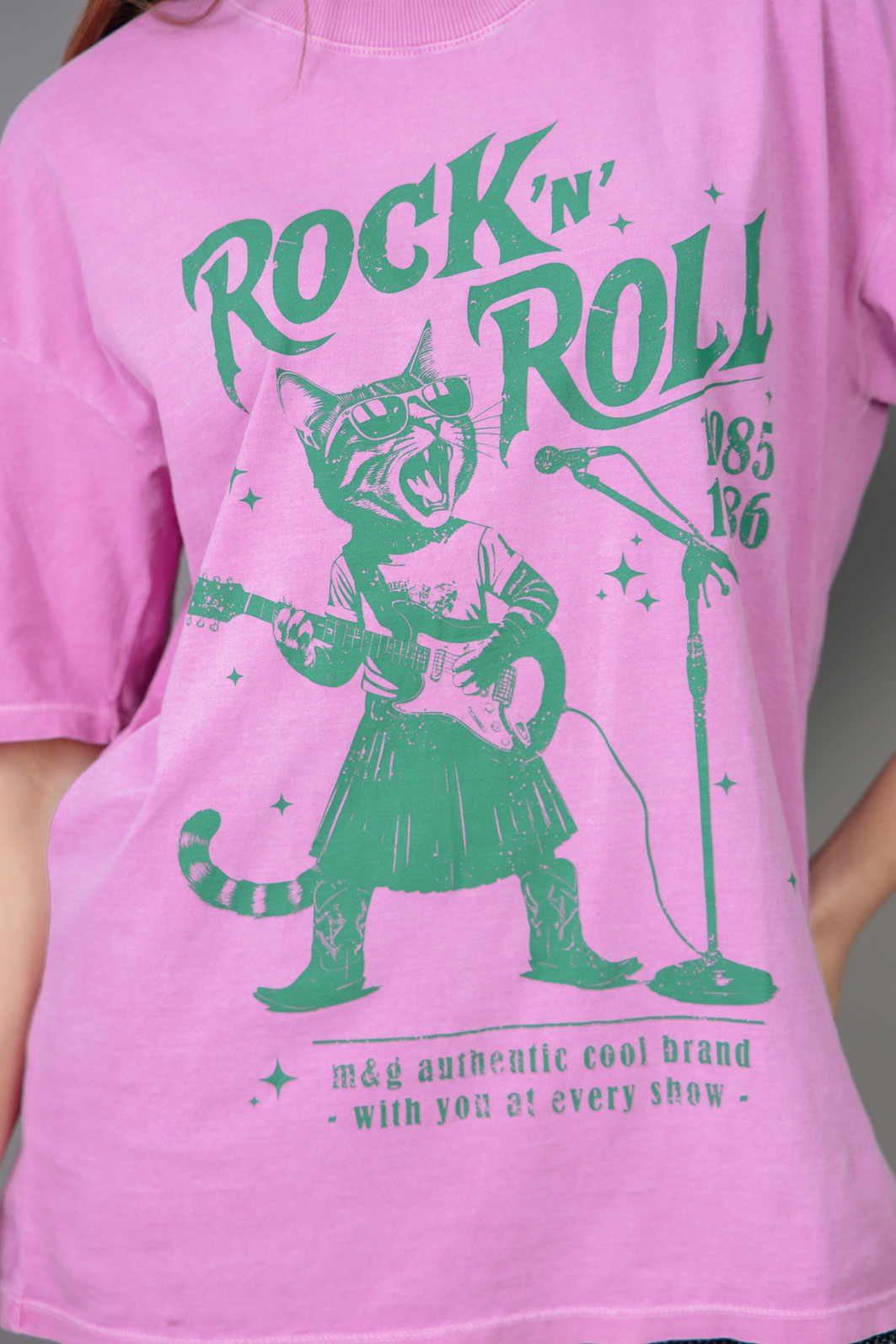 T-SHIRT VINTAGE ROSA ROCK'N'ROLL