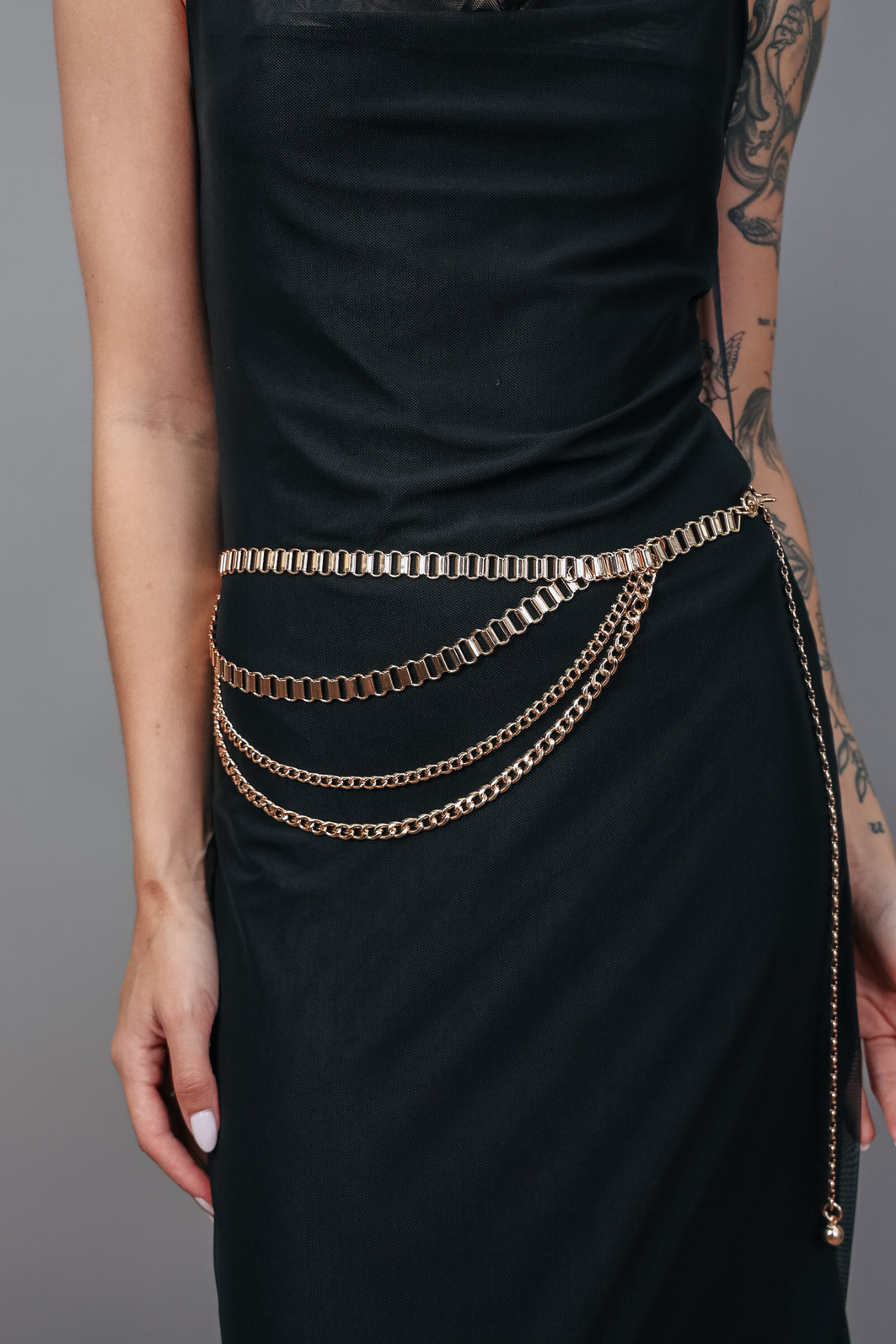 CINTO TRÊS CORRENTES DOURADO