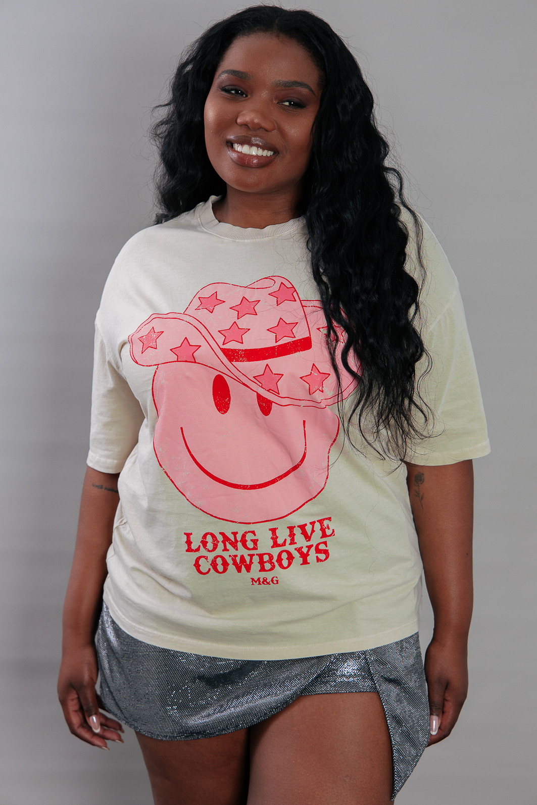 CAMISETA T-SHIRT VINTAGE BEGE COWBOYS SMILE