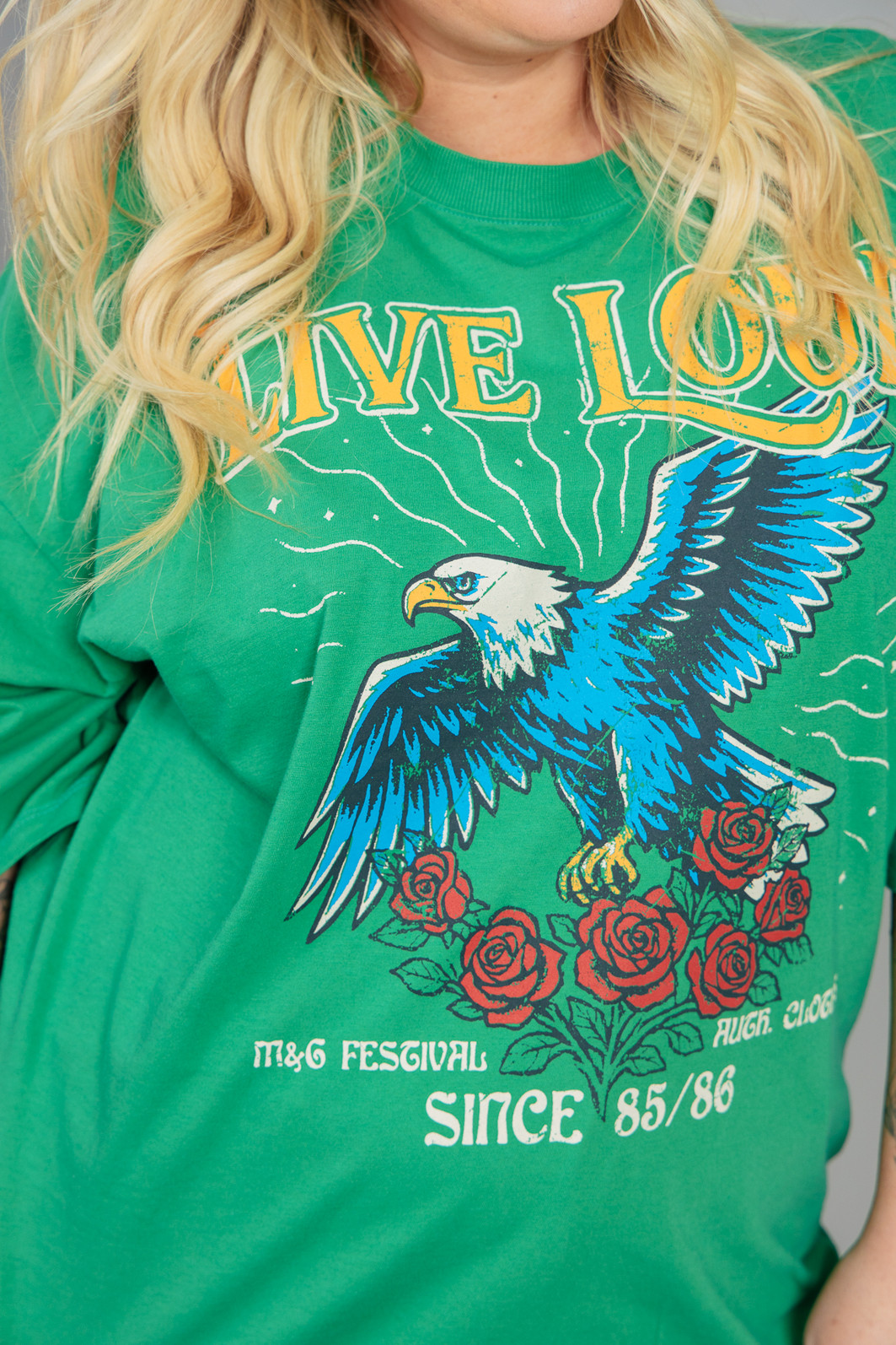 CAMISETA T-SHIRT VINTAGE VERDE LIVE LOUD