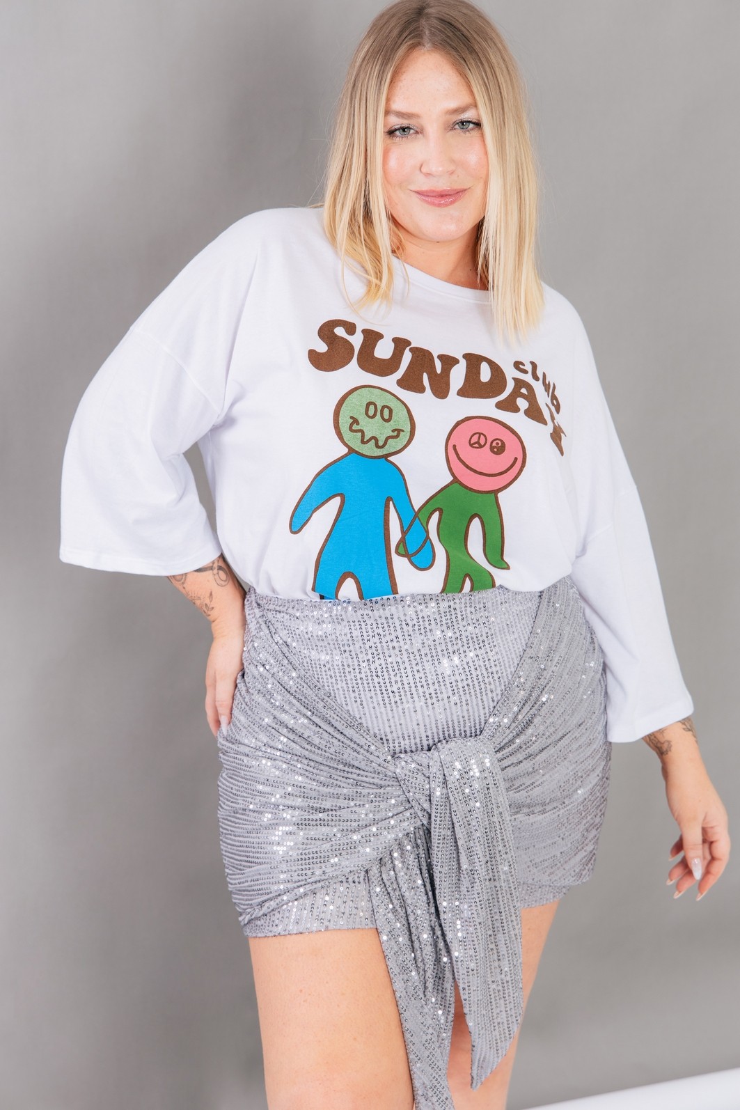 CAMISETA T-SHIRT OVERSIZED BRANCA SUNDAY