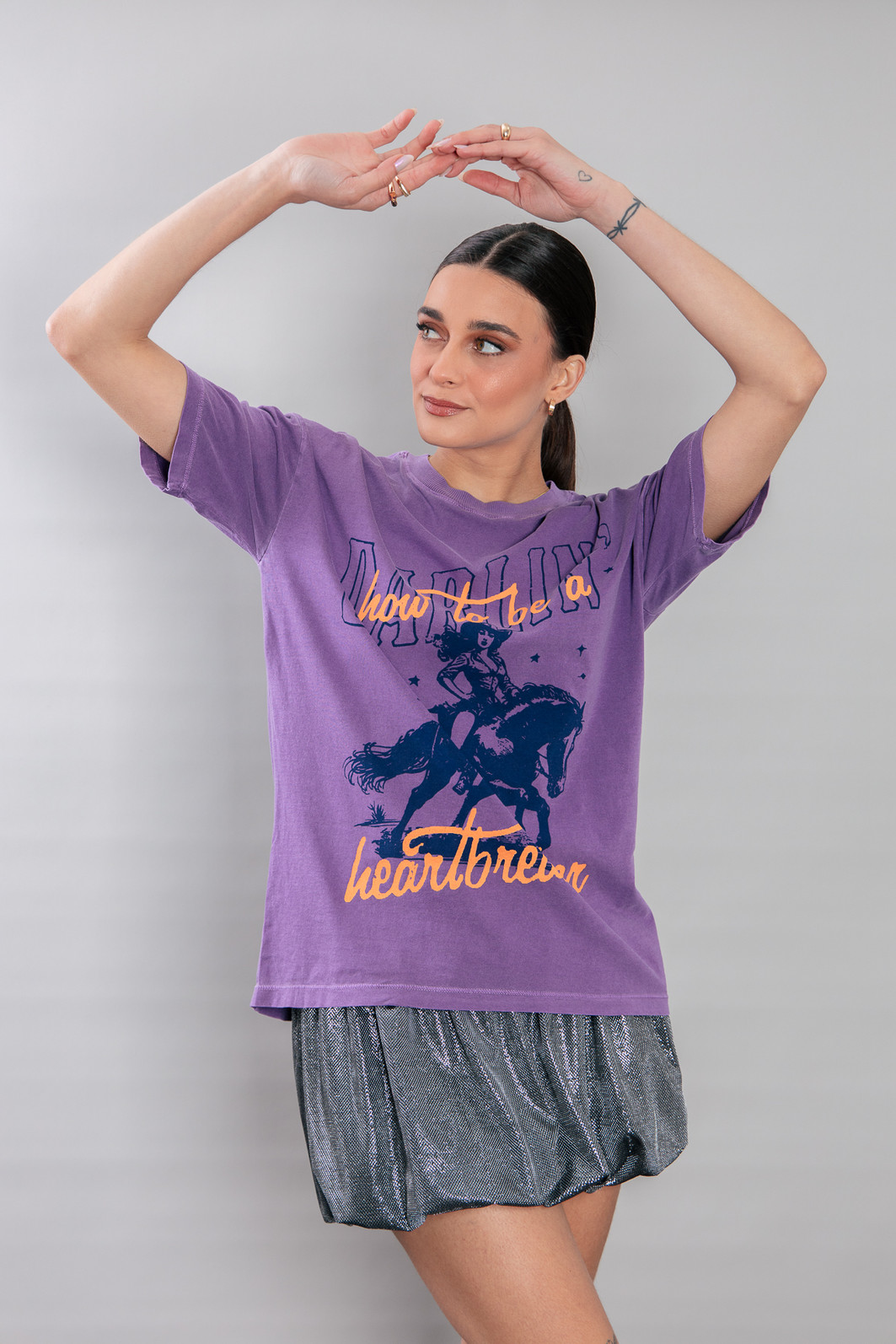 CAMISETA T-SHIRT VINTAGE ROXA DARLING