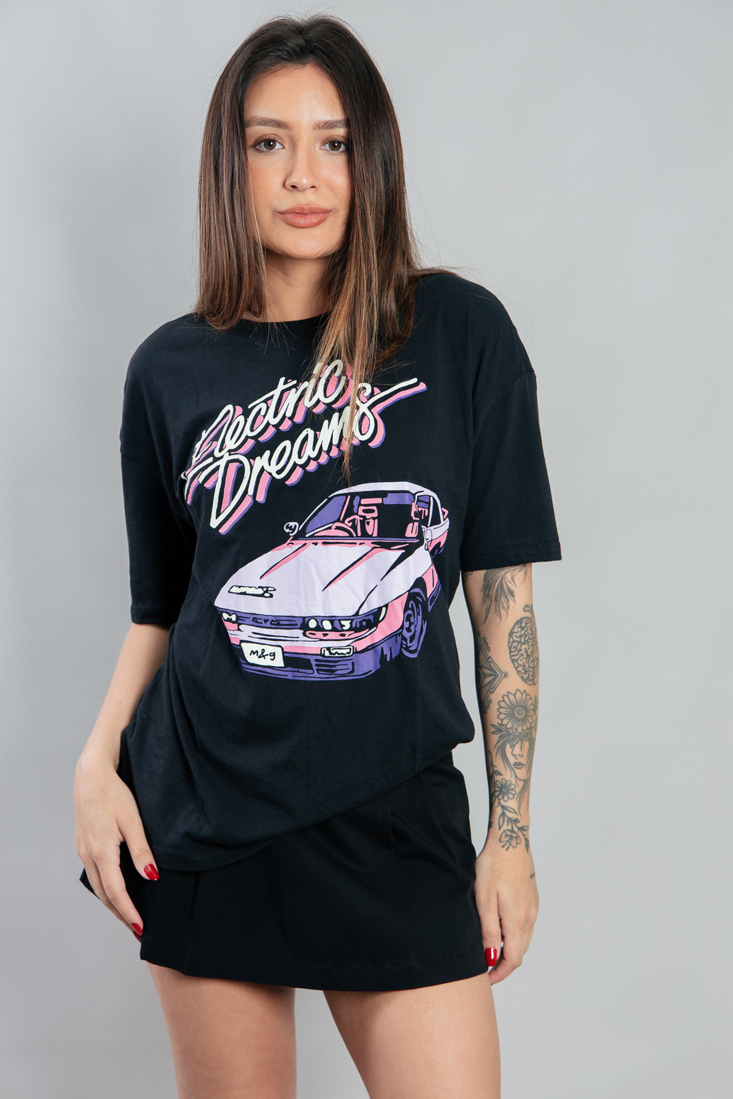 CAMISETA T-SHIRT VINTAGE PRETA ELECTRIC DREAMS