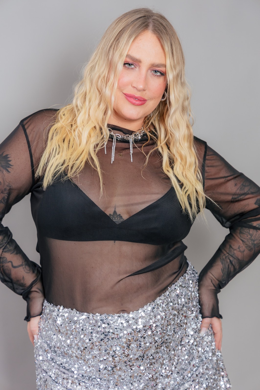 BLUSA MANGA LONGA SEGUNDA PELE DE TULE PRETO BLUSA MANGA LONGA SEGUNDA PELE DE TULE PRETO