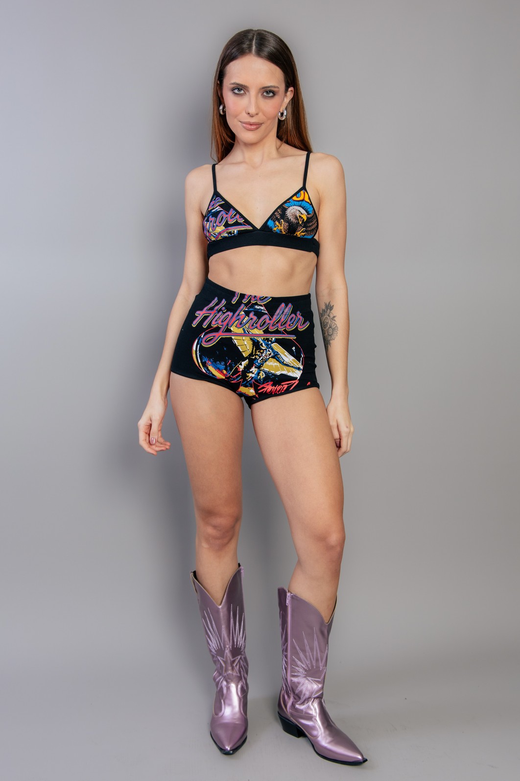 SHORT HOT PANT DE COTTON PRETO HIGHROLLER