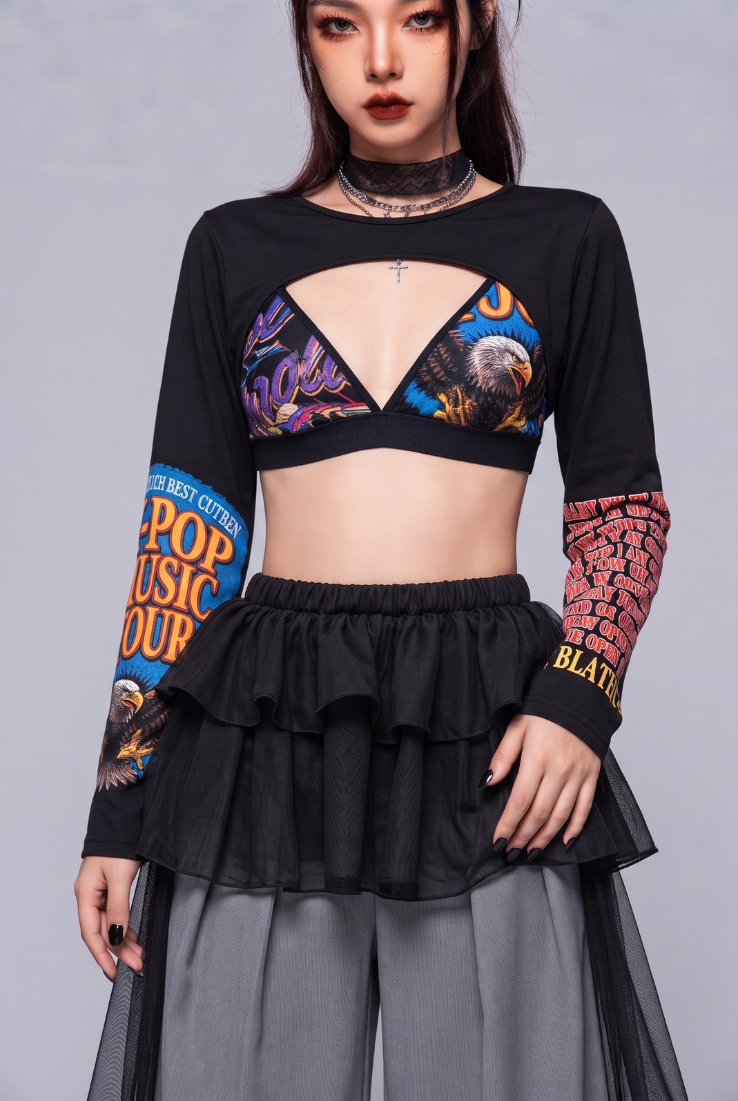 SAIA CINTO DE TULE PRETO COM PONTAS SAIA CINTO DE TULE PRETO COM PONTAS