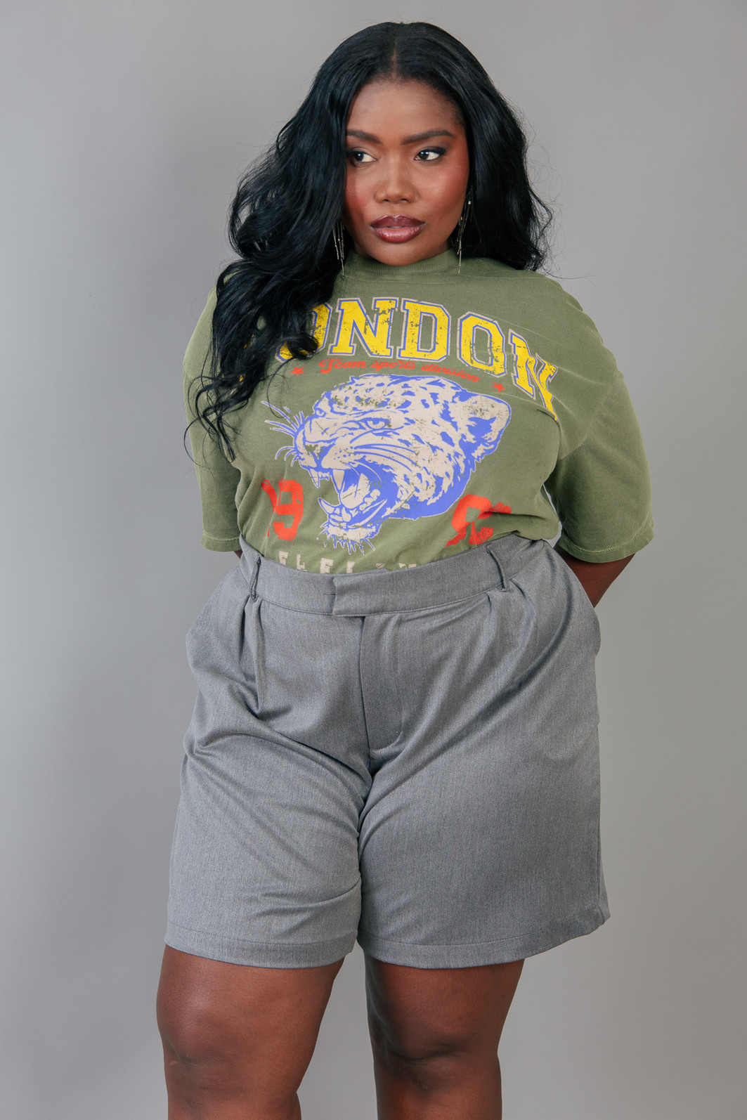 T-SHIRT VINTAGE VERDE OLIVA LONDON