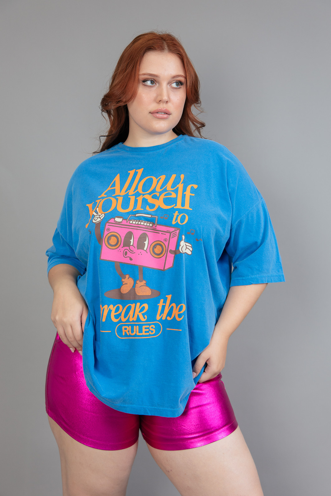 CAMISETA  T-SHIRT OVERSIZED AZUL ALLOW