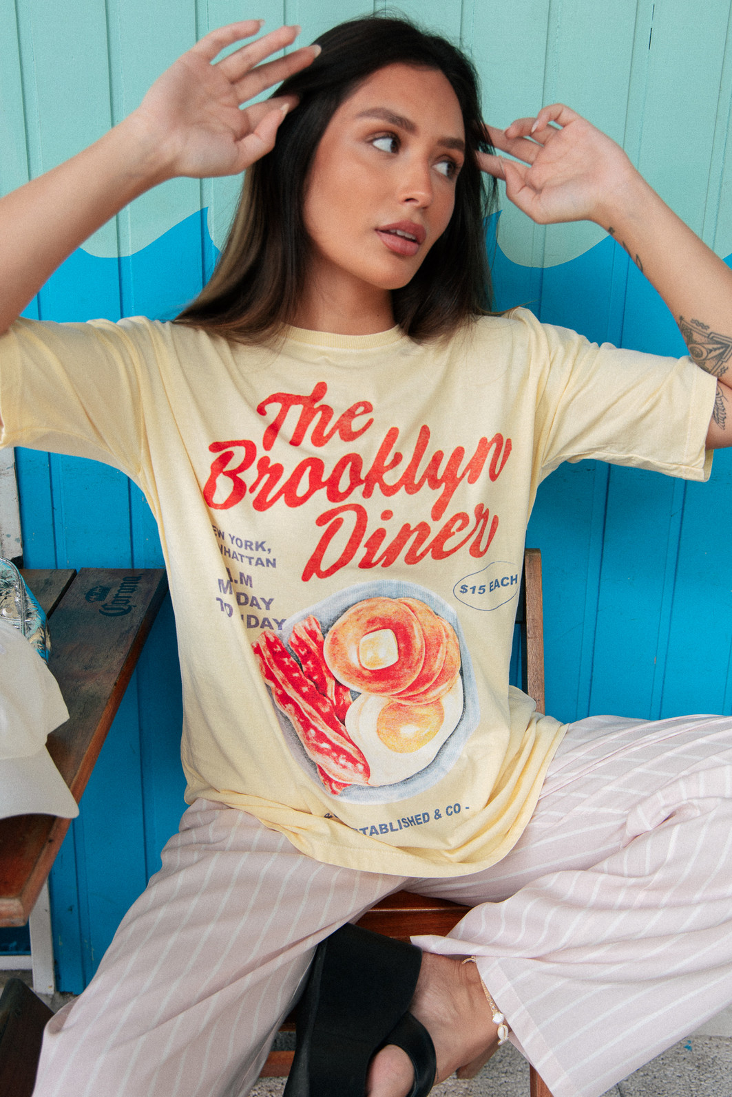 CAMISETA T-SHIRT OVERSIZED AMARELA THE BROOKLYN