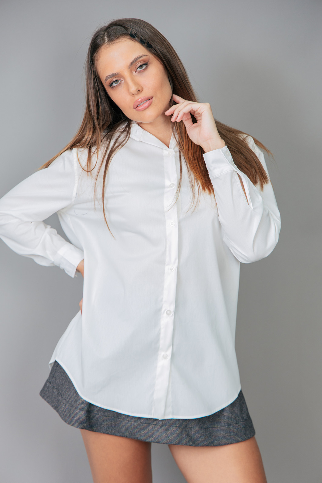 CAMISA OVERSIZED TRICOLINE OFF WHITE CAMISA OVERSIZED TRICOLINE OFF WHITE