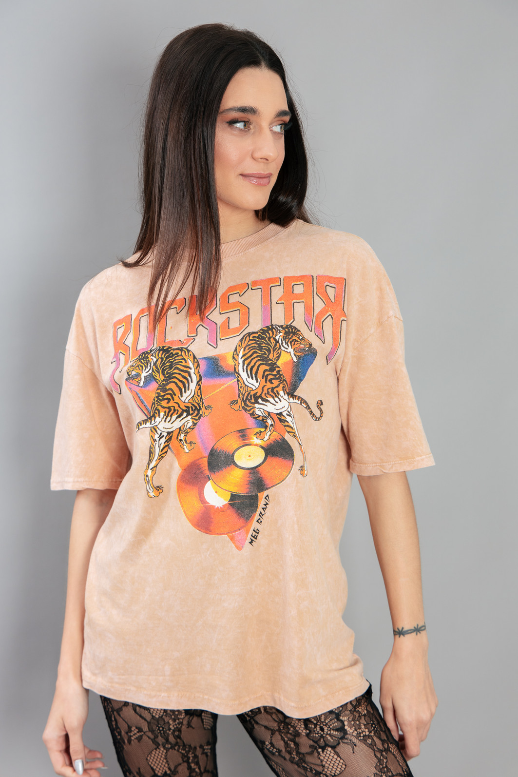 CAMISETA T-SHIRT VINTAGE CARAMELO SKY ROCK STAR